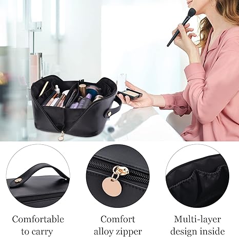Kit de maquillaje para coche: bolsa de maquillaje + espejo de tocador para coche