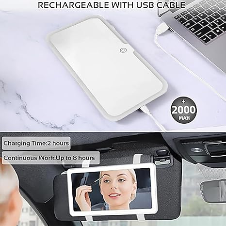 Kit de maquillaje para coche: bolsa de maquillaje + espejo de tocador para coche