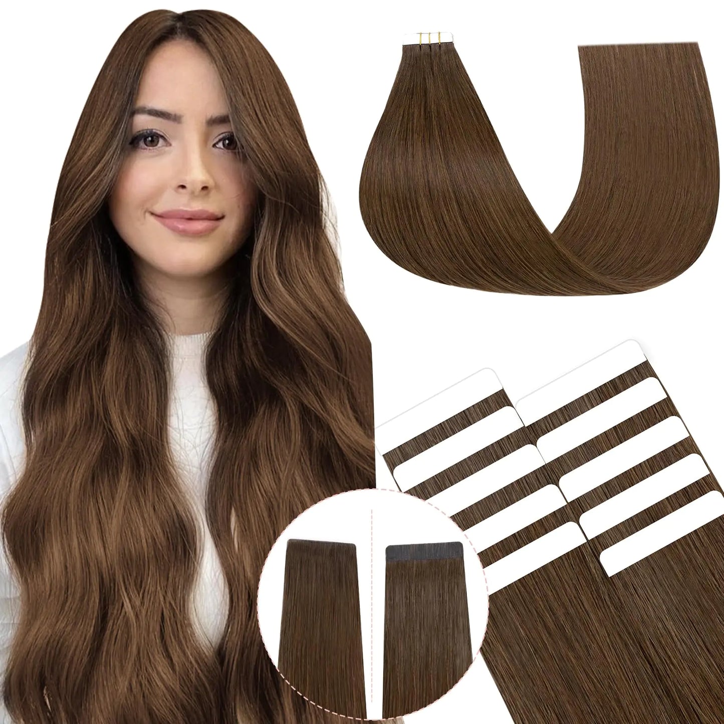 Tape in Human Hair Extensions - Straight | 10pcs