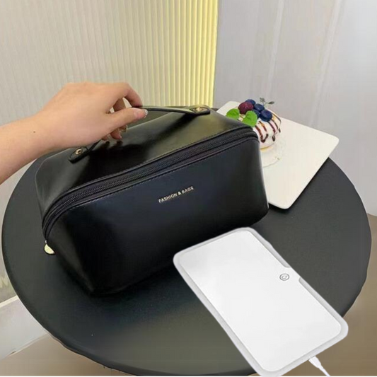 Kit de maquillaje para coche: bolsa de maquillaje + espejo de tocador para coche