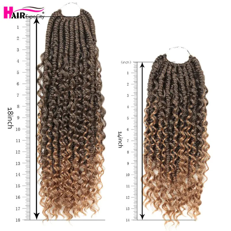 Extensiones de cabello con trenzas de diosa