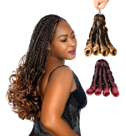 Cabello sintético con rizos en espiral