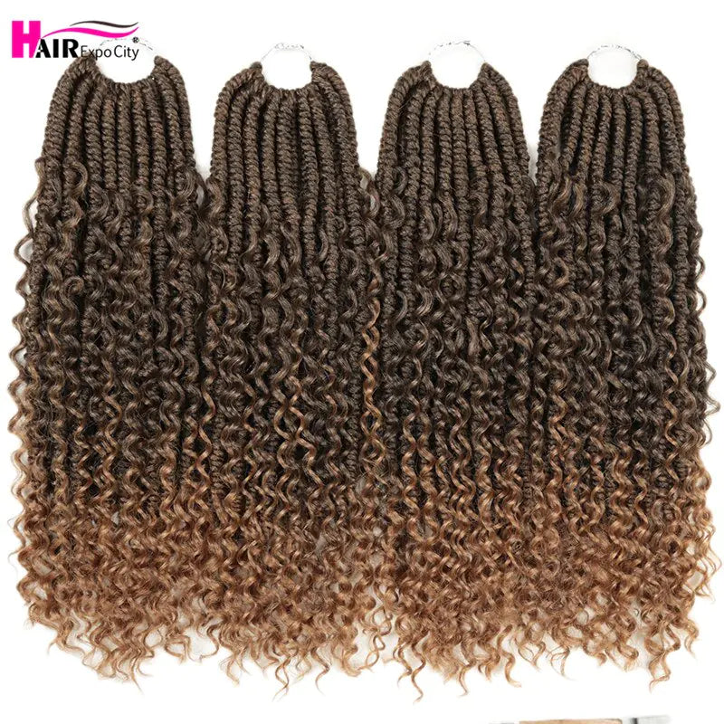 Extensiones de cabello con trenzas de diosa