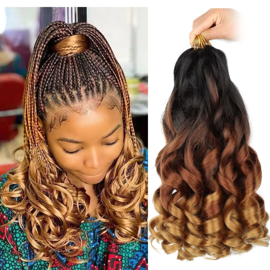 Trenza de cabello sintético con rizos franceses