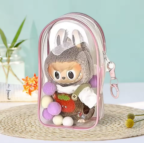 Labubu Doll Clear Cover - Pink Large