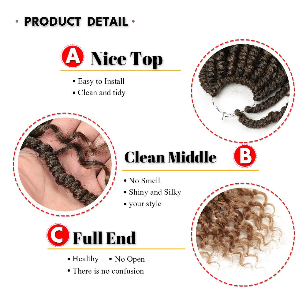 Extensiones de cabello con trenzas de diosa