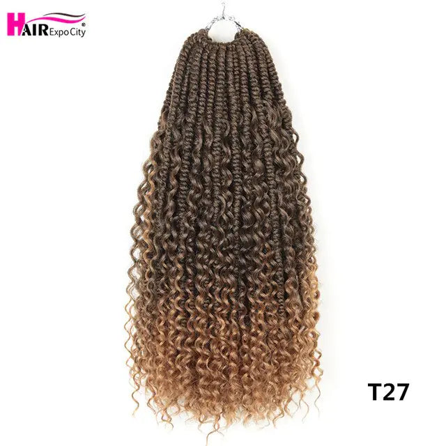 Extensiones de cabello con trenzas de diosa