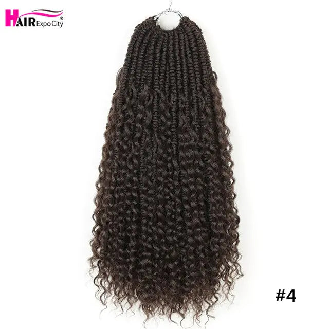 Extensiones de cabello con trenzas de diosa