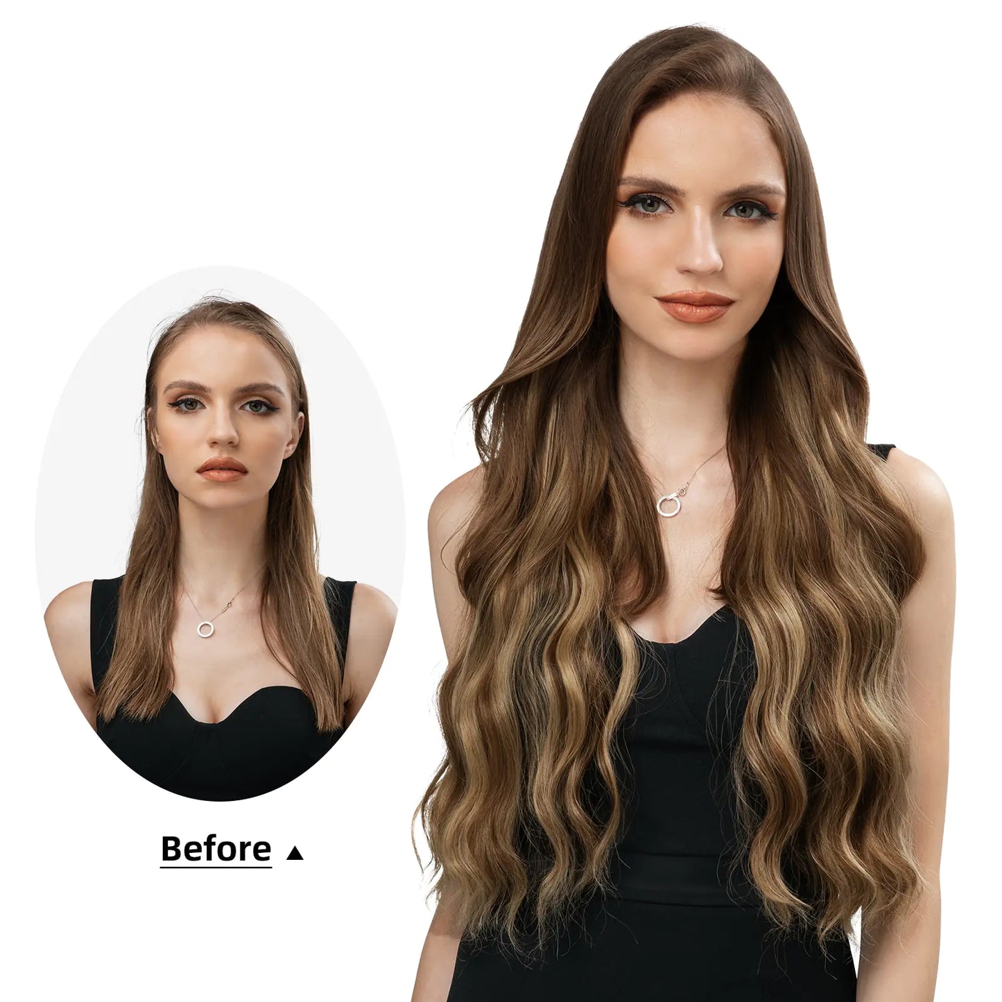 Extensiones de cabello ondulado sintético