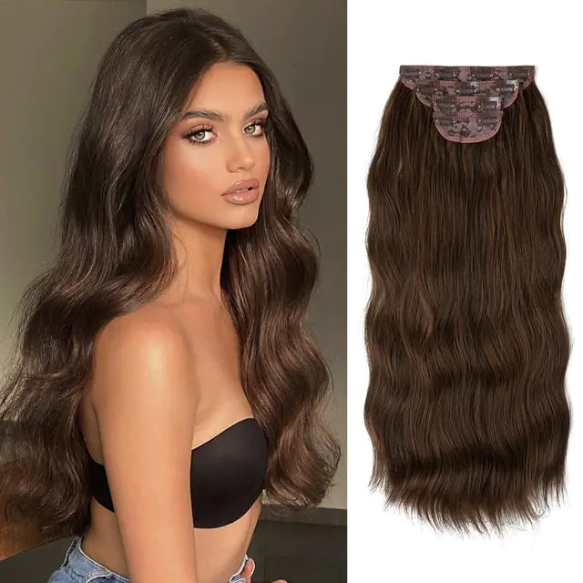 Synthetic Long Wavy Clip Hair Extensions