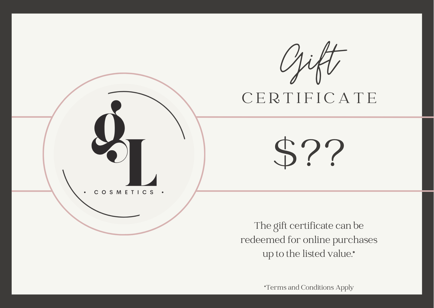 Glam Up Gift Certificate