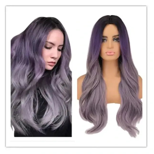 Ombre Long Silver Wig