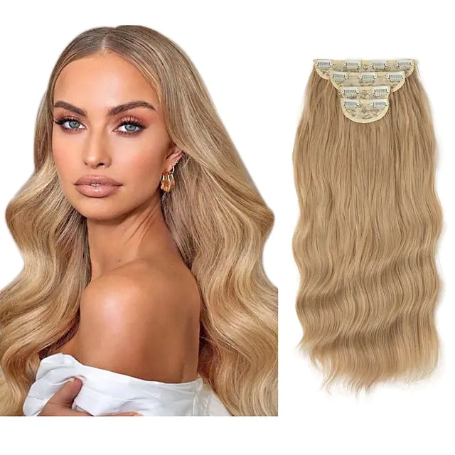 Synthetic Long Wavy Clip Hair Extensions