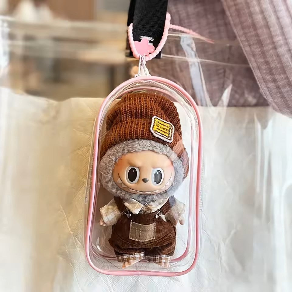 Labubu Doll Clear Cover - Pink Large
