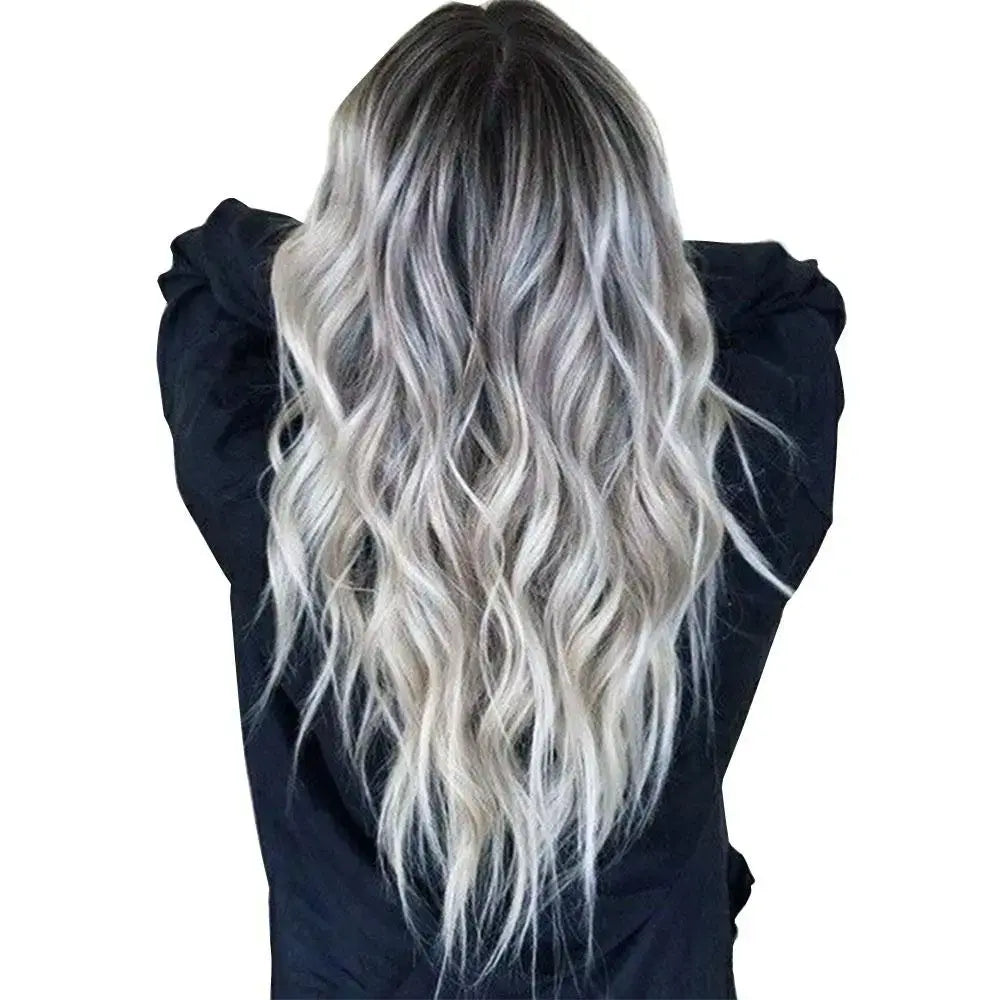 Ombre Long Silver Wig