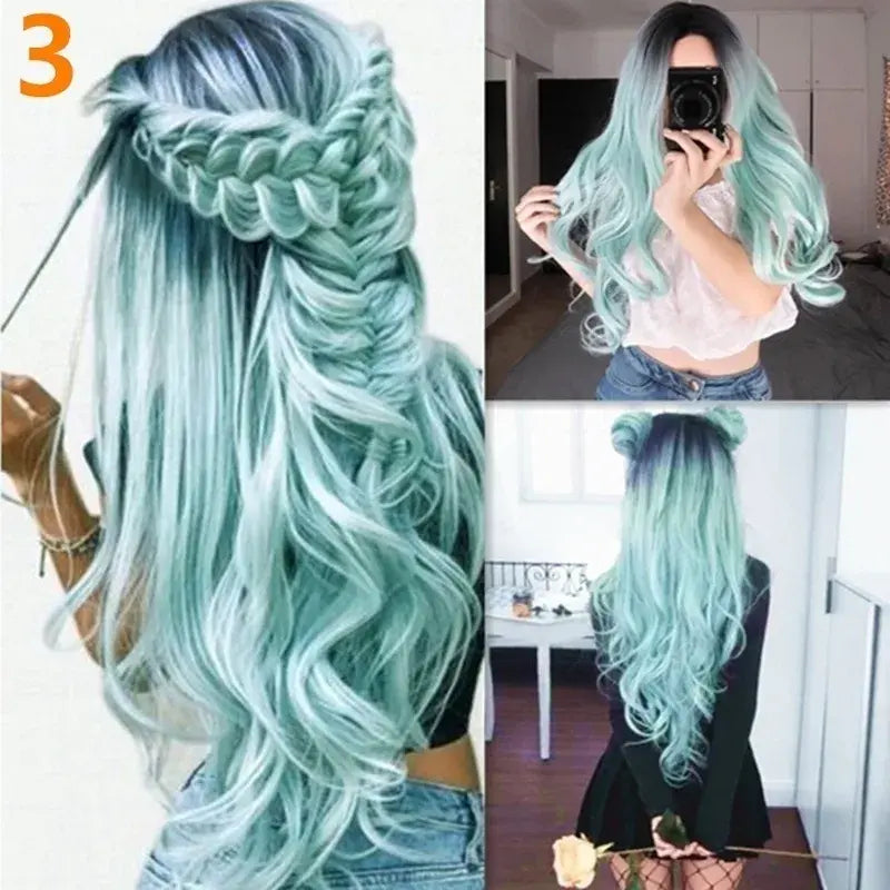 Ombre Long Silver Wig