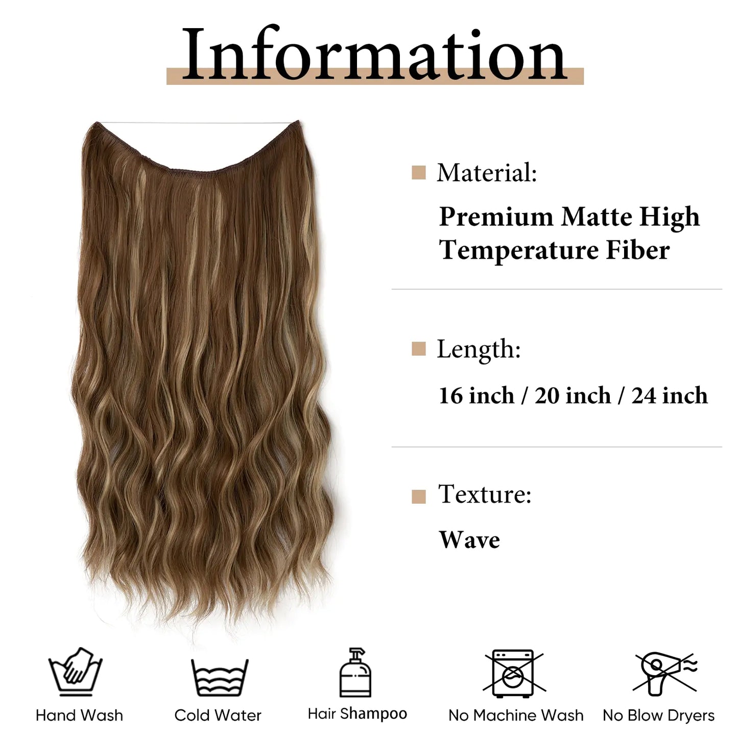 Extensiones de cabello ondulado sintético